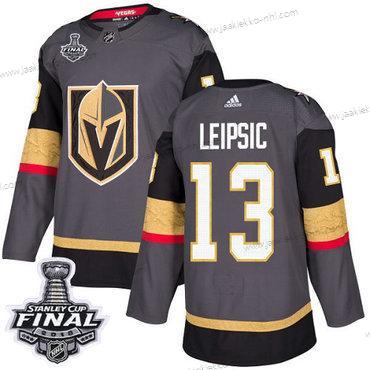 Adidas Miesten Kultaen Knights #13 Brendan Leipsic Harmaa Kotiottelupaita Aito 2018 Stanley Cup Final Ommeltu NHL Paita