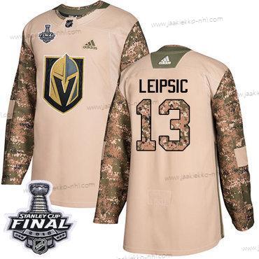 Adidas Miesten Kultaen Knights #13 Brendan Leipsic Maastokuvio Aito 2017 Veterans Day 2018 Stanley Cup Final Ommeltu NHL Paita