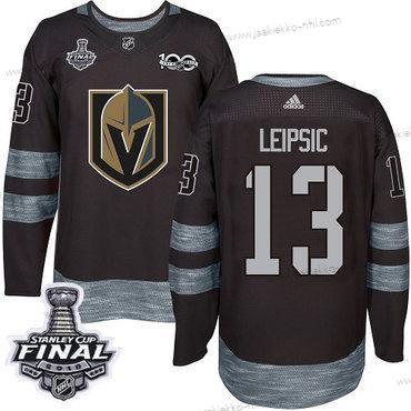 Adidas Miesten Kultaen Knights #13 Brendan Leipsic Musta 1917-2017 100th Vuosipäivä 2018 Stanley Cup Final Ommeltu NHL Paita