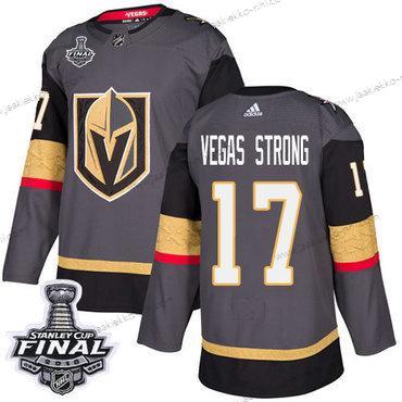 Adidas Miesten Kultaen Knights #17 Vegas Strong Harmaa Kotiottelupaita Aito 2018 Stanley Cup Final Ommeltu NHL Paita