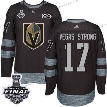 Adidas Miesten Kultaen Knights #17 Vegas Strong Musta 1917-2017 100th Vuosipäivä 2018 Stanley Cup Final Ommeltu NHL Paita