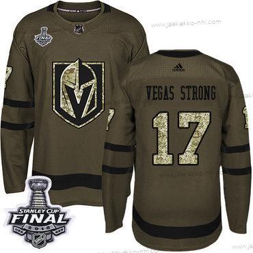 Adidas Miesten Kultaen Knights #17 Vegas Strong Vihreä Salute to Service 2018 Stanley Cup Final Ommeltu NHL Paita