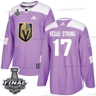 Adidas Miesten Kultaen Knights #17 Vegas Strong Violetti Aito Taistelee syöpää vastaan 2018 Stanley Cup Final Ommeltu NHL Paita