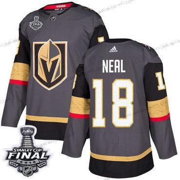 Adidas Miesten Kultaen Knights #18 James Neal Harmaa Kotiottelupaita Aito 2018 Stanley Cup Final Ommeltu NHL Paita