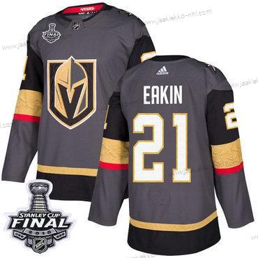 Adidas Miesten Kultaen Knights #21 Cody Eakin Harmaa Kotiottelupaita Aito 2018 Stanley Cup Final Ommeltu NHL Paita