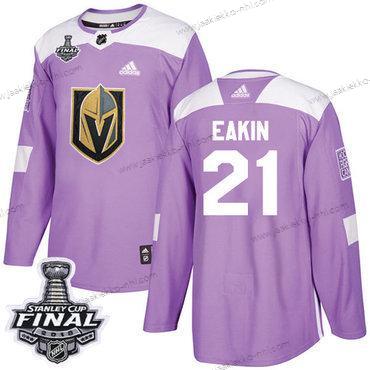 Adidas Miesten Kultaen Knights #21 Cody Eakin Violetti Aito Taistelee syöpää vastaan 2018 Stanley Cup Final Ommeltu NHL Paita