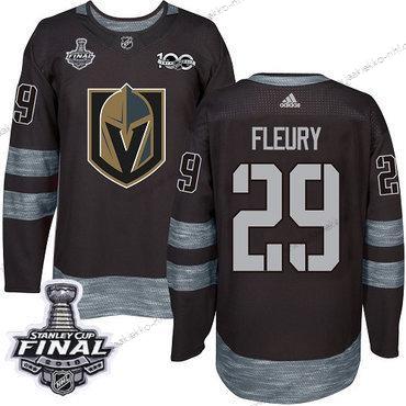 Adidas Miesten Kultaen Knights #29 Marc-Andre Fleury Musta 1917-2017 100th Vuosipäivä 2018 Stanley Cup Final Ommeltu NHL Paita