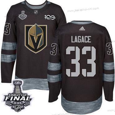 Adidas Miesten Kultaen Knights #33 Maxime Lagace Musta 1917-2017 100th Vuosipäivä 2018 Stanley Cup Final Ommeltu NHL Paita