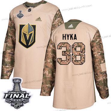 Adidas Miesten Kultaen Knights #38 Tomas Hyka Maastokuvio Aito 2017 Veterans Day 2018 Stanley Cup Final Ommeltu NHL Paita