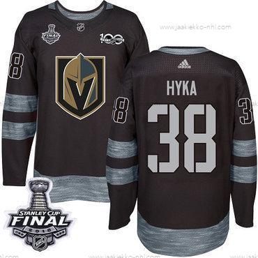 Adidas Miesten Kultaen Knights #38 Tomas Hyka Musta 1917-2017 100th Vuosipäivä 2018 Stanley Cup Final Ommeltu NHL Paita