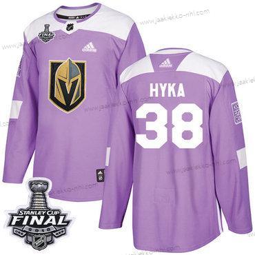 Adidas Miesten Kultaen Knights #38 Tomas Hyka Violetti Aito Taistelee syöpää vastaan 2018 Stanley Cup Final Ommeltu NHL Paita