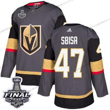 Adidas Miesten Kultaen Knights #47 Luca Sbisa Harmaa Kotiottelupaita Aito 2018 Stanley Cup Final Ommeltu NHL Paita