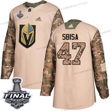 Adidas Miesten Kultaen Knights #47 Luca Sbisa Maastokuvio Aito 2017 Veterans Day 2018 Stanley Cup Final Ommeltu NHL Paita