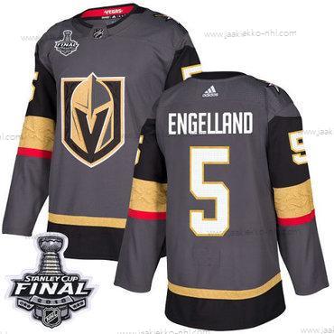 Adidas Miesten Kultaen Knights #5 Deryk Engelland Harmaa Kotiottelupaita Aito 2018 Stanley Cup Final Ommeltu NHL Paita