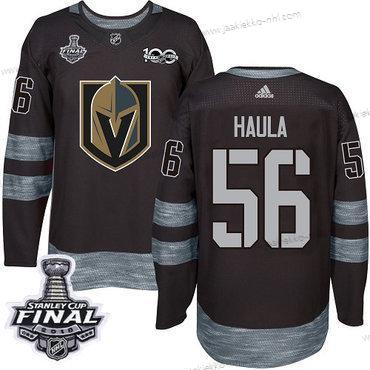 Adidas Miesten Kultaen Knights #56 Erik Haula Musta 1917-2017 100th Vuosipäivä 2018 Stanley Cup Final Ommeltu NHL Paita