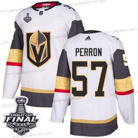 Adidas Miesten Kultaen Knights #57 David Perron Valkoinen Road Aito 2018 Stanley Cup Final Ommeltu NHL Paita