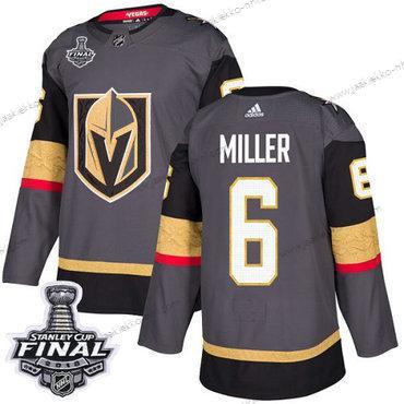 Adidas Miesten Kultaen Knights #6 Colin Miller Harmaa Kotiottelupaita Aito 2018 Stanley Cup Final Ommeltu NHL Paita