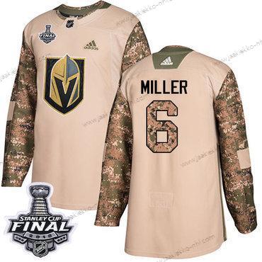 Adidas Miesten Kultaen Knights #6 Colin Miller Maastokuvio Aito 2017 Veterans Day 2018 Stanley Cup Final Ommeltu NHL Paita