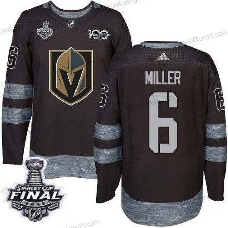 Adidas Miesten Kultaen Knights #6 Colin Miller Musta 1917-2017 100th Vuosipäivä 2018 Stanley Cup Final Ommeltu NHL Paita