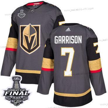 Adidas Miesten Kultaen Knights #7 Jason Garrison Harmaa Kotiottelupaita Aito 2018 Stanley Cup Final Ommeltu NHL Paita