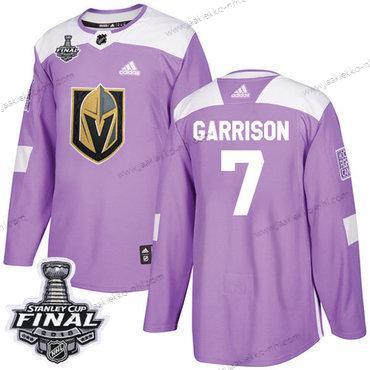 Adidas Miesten Kultaen Knights #7 Jason Garrison Violetti Aito Taistelee syöpää vastaan 2018 Stanley Cup Final Ommeltu NHL Paita