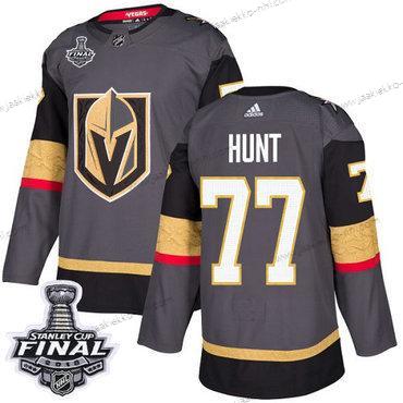 Adidas Miesten Kultaen Knights #77 Brad Hunt Harmaa Kotiottelupaita Aito 2018 Stanley Cup Final Ommeltu NHL Paita