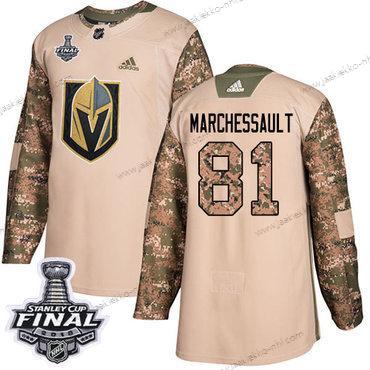 Adidas Miesten Kultaen Knights #81 Jonathan Marchessault Maastokuvio Aito 2017 Veterans Day 2018 Stanley Cup Final Ommeltu NHL Paita