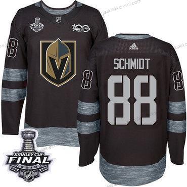 Adidas Miesten Kultaen Knights #88 Nate Schmidt Musta 1917-2017 100th Vuosipäivä 2018 Stanley Cup Final Ommeltu NHL Paita