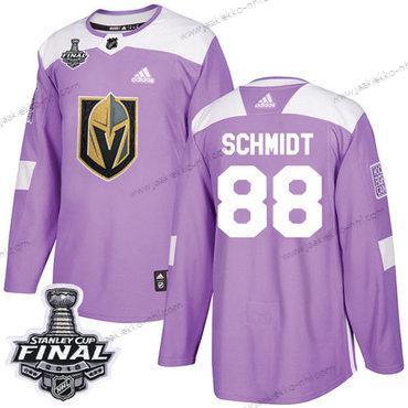 Adidas Miesten Kultaen Knights #88 Nate Schmidt Violetti Aito Taistelee syöpää vastaan 2018 Stanley Cup Final Ommeltu NHL Paita