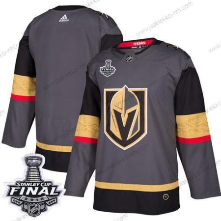 Adidas Miesten Kultaen Knights Tyhjä Harmaa Kotiottelupaita Aito 2018 Stanley Cup Final Ommeltu NHL Paita