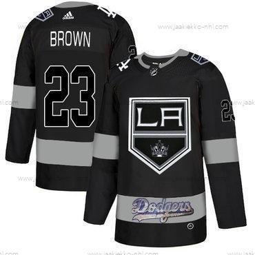 Adidas Miesten La Los Angeles Kings With Dodgers 23 Dustin Brown Musta Paita