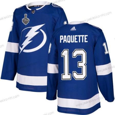 Adidas Miesten Lightning #13 Cedric Paquette Sininen Kotiottelupaita Aito 2020 Stanley Cup Final Ommeltu NHL Paita