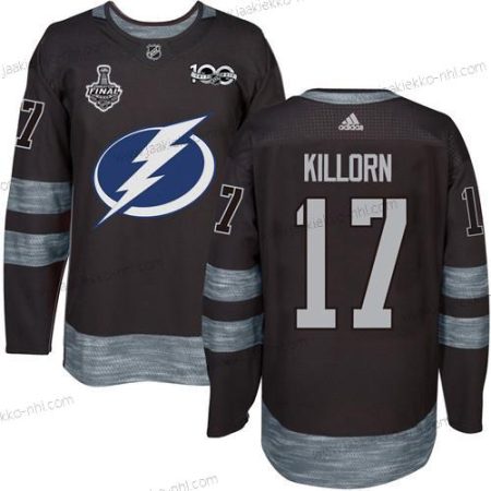 Adidas Miesten Lightning #17 Alex Killorn Musta 1917-2017 100th Vuosipäivä 2020 Stanley Cup Final Ommeltu NHL Paita