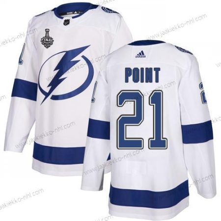 Adidas Miesten Lightning #21 Brayden Point Valkoinen Road Aito 2020 Stanley Cup Final Ommeltu NHL Paita