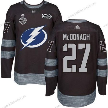 Adidas Miesten Lightning #27 Ryan Mcdonagh Musta 1917-2017 100th Vuosipäivä 2020 Stanley Cup Final Ommeltu NHL Paita