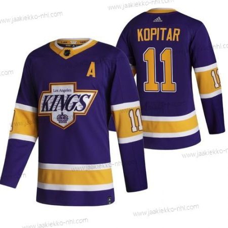 Adidas Miesten Los Angeles Kings #11 Anze Kopitar Musta 2020-21 Käänteinen Retro Vaihtopaita NHL Paita