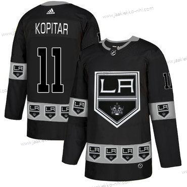 Adidas Miesten Los Angeles Kings #11 Anze Kopitar Musta Maajoukkue Logos Paita