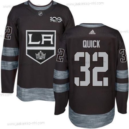 Adidas Miesten Los Angeles Kings #32 Jonathan Quick Musta 1917-2017 100th Vuosipäivä Ommeltu NHL Paita