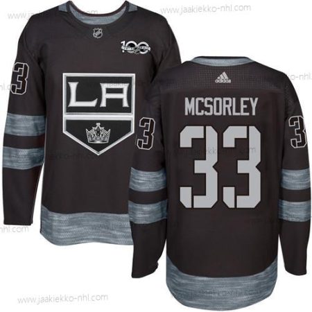 Adidas Miesten Los Angeles Kings #33 Marty Mcsorley Musta 1917-2017 100th Vuosipäivä Ommeltu NHL Paita