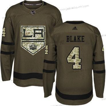 Adidas Miesten Los Angeles Kings #4 Rob Blake Vihreä Salute to Service Ommeltu NHL Paita