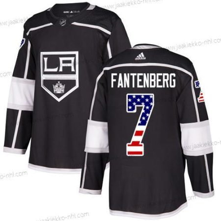 Adidas Miesten Los Angeles Kings #7 Oscar Fantenberg Musta Kotiottelupaita Aito USA Flag Ommeltu NHL Paita