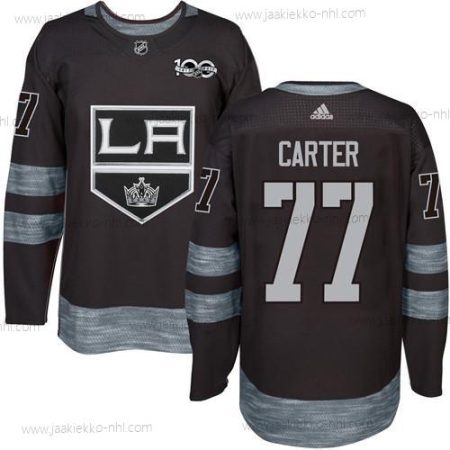 Adidas Miesten Los Angeles Kings #77 Jeff Carter Musta 1917-2017 100th Vuosipäivä Ommeltu NHL Paita