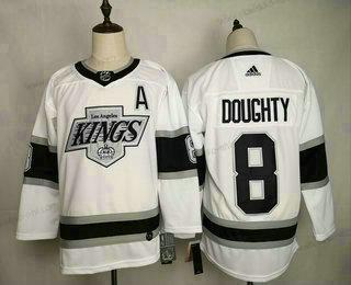 Adidas Miesten Los Angeles Kings #8 Drew Doughty Valkoinen With A Patch Ommeltu NHL Paita