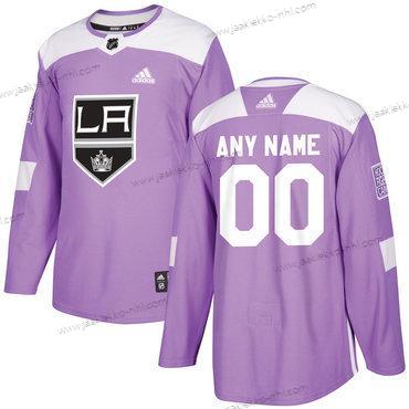 Adidas Miesten Los Angeles Kings Mukautettu Violetti Pinkki Jääkiekko Taistelee syöpää vastaan Harjoitus Paita