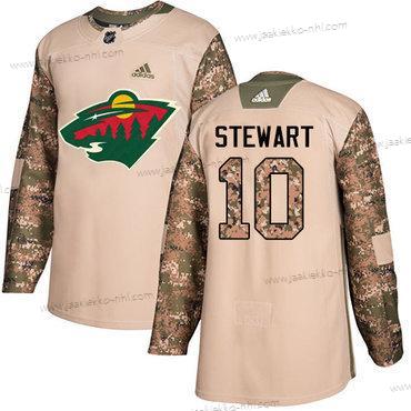 Adidas Miesten Minnesota Wild #10 Chris Stewart Maastokuvio Aito 2017 Veterans Day Ommeltu NHL Paita