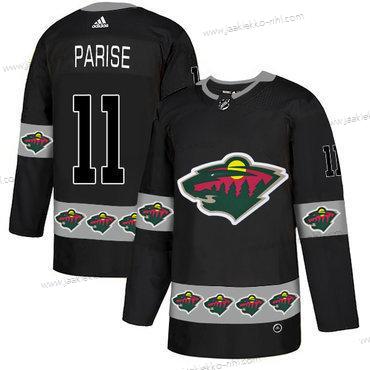 Adidas Miesten Minnesota Wild #11 Zach Parise Musta Maajoukkue Logos Paita