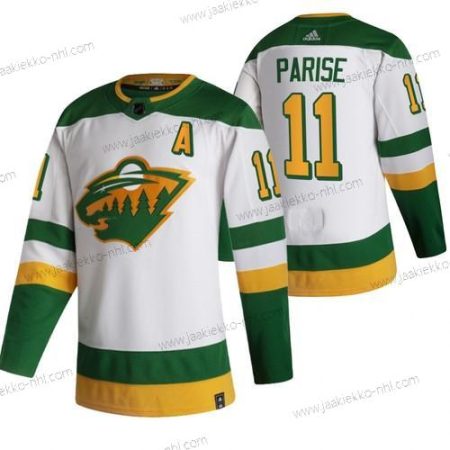 Adidas Miesten Minnesota Wild #11 Zach Parise Valkoinen 2020-21 Käänteinen Retro Vaihtopaita NHL Paita