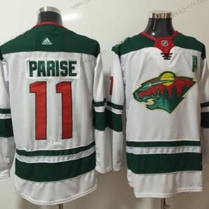 Adidas Miesten Minnesota Wild #11 Zach Parise Valkoinen Road Aito Ommeltu NHL Paita