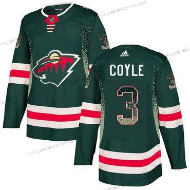 Adidas Miesten Minnesota Wild #3 Charlie Coyle Vihreä Paita