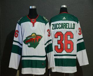 Adidas Miesten Minnesota Wild #36 Mats Zuccarello Vihreä Valkoinen Ommeltu NHL Paita